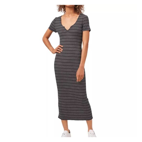 1.STATE‎ V-Neck Striped Tshirt Maxi Dress NWT Sz Small - Picture 1 of 5